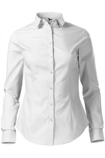 Blusa de algodón para mujer con mangas largas. - blanco, L