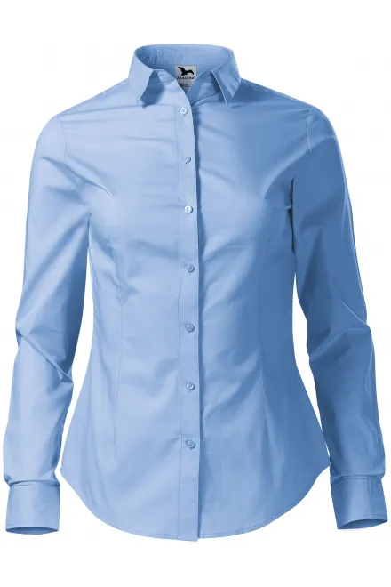 Blusa de algodón para mujer con mangas largas. - cielo azul, L