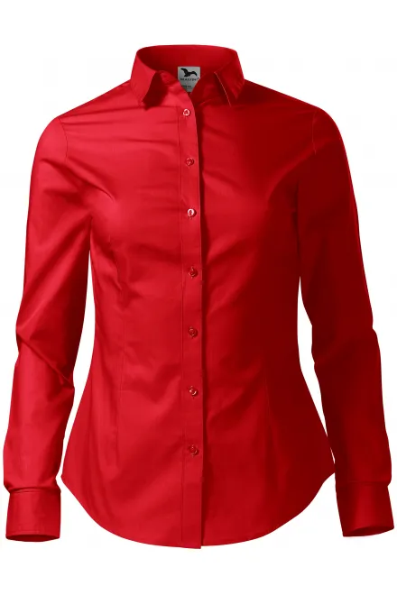 Blusa de algodón para mujer con mangas largas. - rojo, L