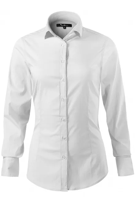 Blusa de manga larga para mujer slim Fit - blanco, S