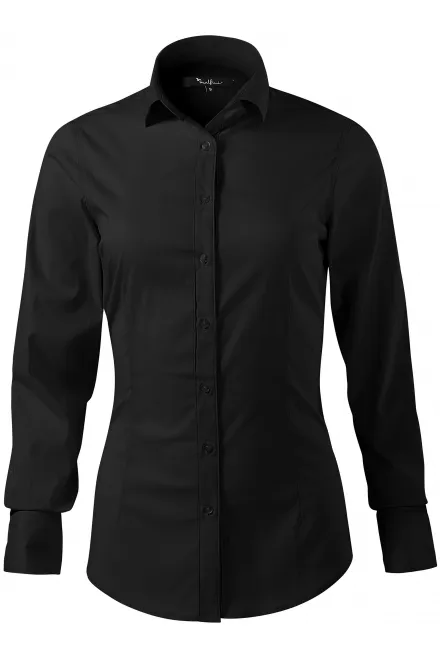 Blusa de manga larga para mujer slim Fit - negro, S