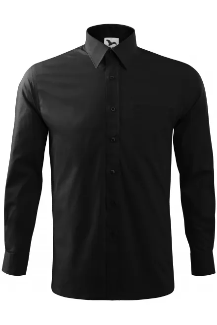 Camisa de hombre con mangas largas - negro, 3XL