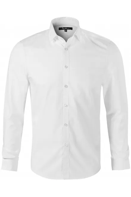 Camisa de hombre de manga larga Slim fit - blanco, L