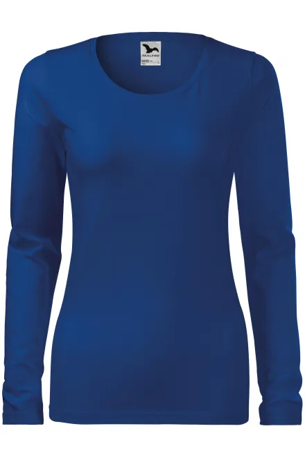 Camiseta ajustada de mujer con mangas largas. - azul real, S