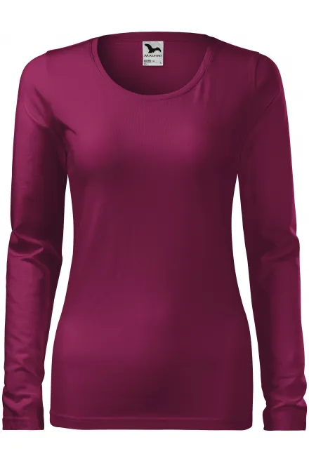 Camiseta ajustada de mujer con mangas largas. - fucsia, S