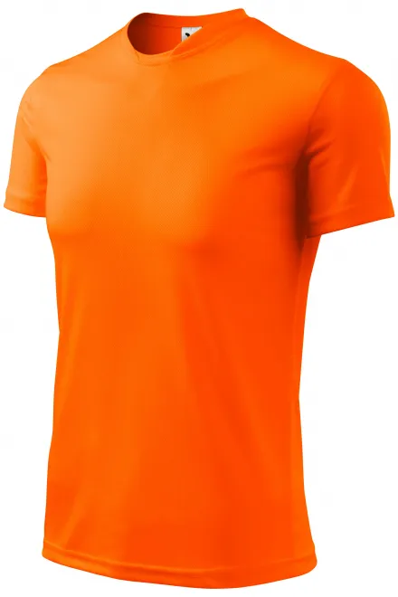 Camiseta con escote asimétrico, naranja neón