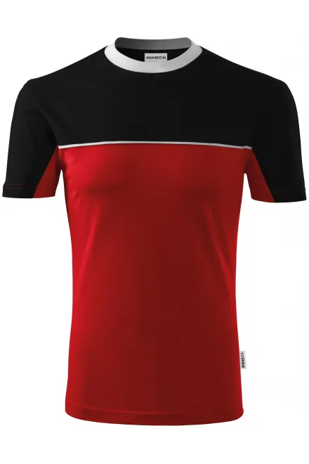 Camiseta de algodón bicolor - rojo, 2XL