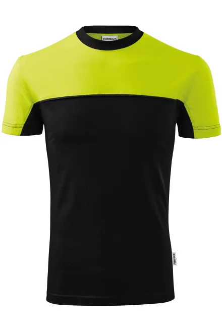 Camiseta de algodón bicolor - verde lima, 2XL