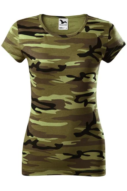 Camiseta de camuflaje para mujer - camuflaje verde, L
