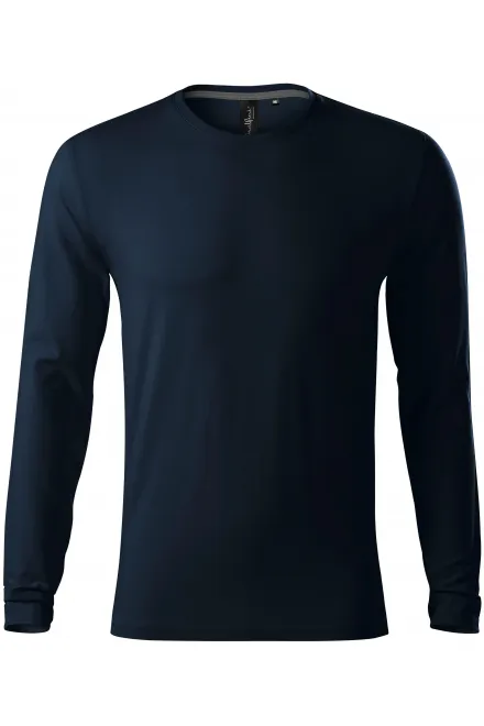 Camiseta de hombre ajustada con mangas largas. - azul oscuro, M