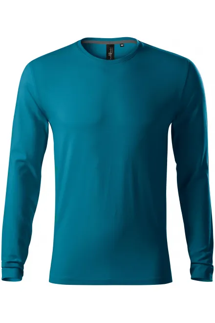 Camiseta de hombre ajustada con mangas largas. - petrol blue, M