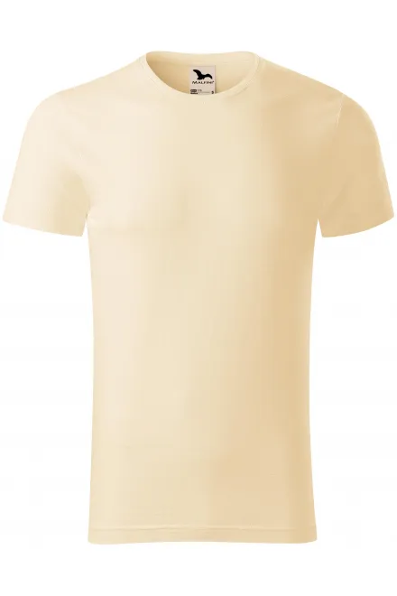 Camiseta de hombre, algodón orgánico texturizado - almendra, M