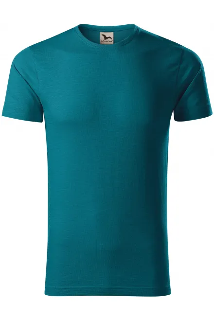 Camiseta de hombre, algodón orgánico texturizado - petrol blue, M