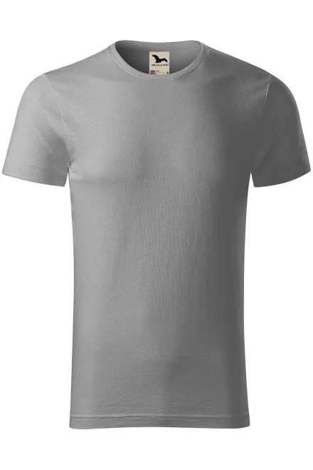 Camiseta de hombre, algodón orgánico texturizado - plata vieja, M