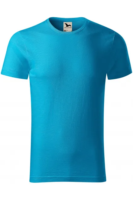 Camiseta de hombre, algodón orgánico texturizado - turquesa, M