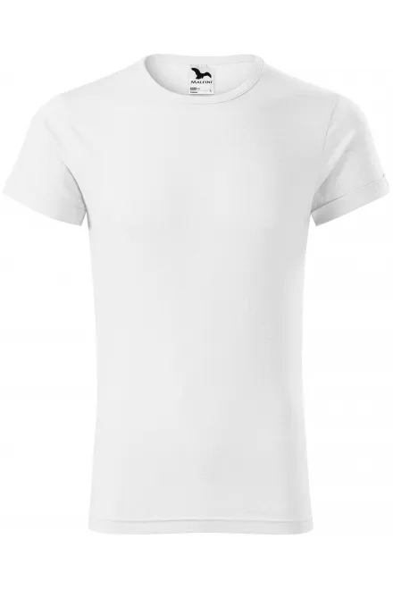 Camiseta de hombre con mangas enrolladas - blanco, M