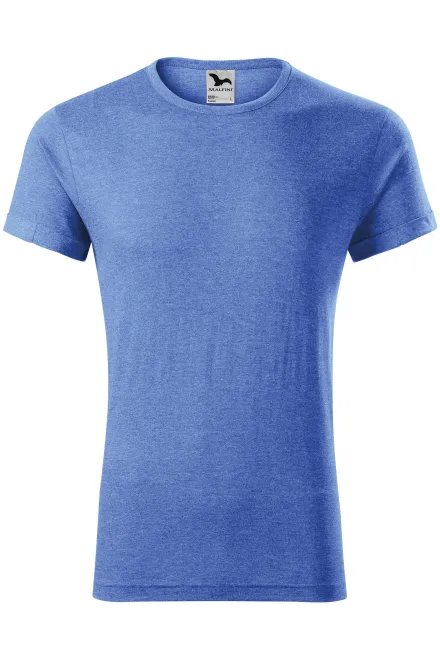 Camiseta de hombre con mangas enrolladas - mármol azul, M