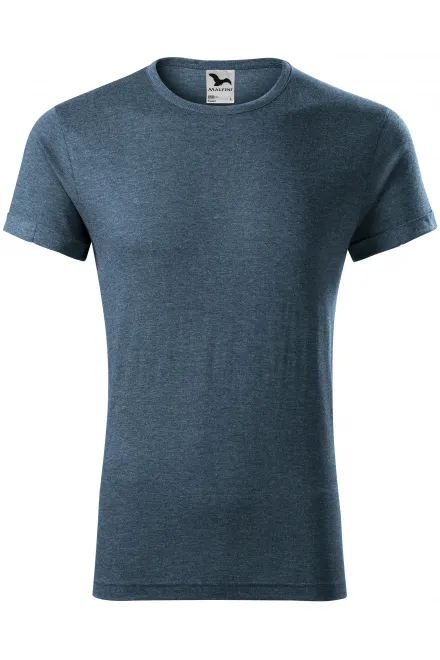 Camiseta de hombre con mangas enrolladas - mármol denim oscuro, M