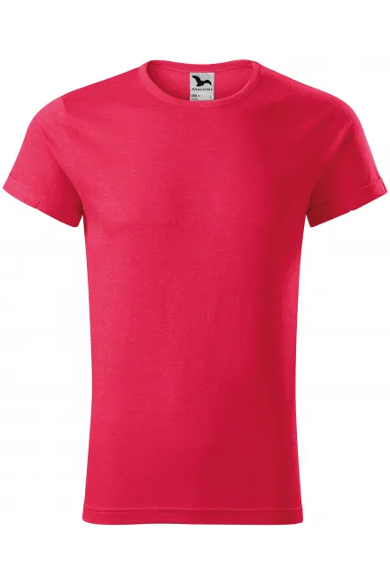 Camiseta de hombre con mangas enrolladas - mármol rojo, M