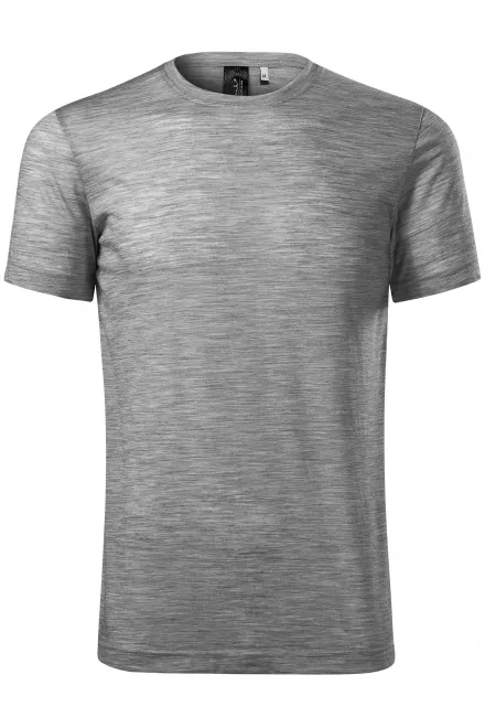 Camiseta de hombre de lana merino - mármol gris oscuro, 3XL