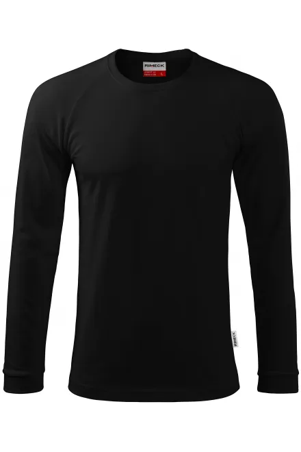 Camiseta de hombre de manga larga en contraste - negro, L