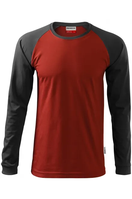 Camiseta de hombre de manga larga en contraste - rojo marlboro, L