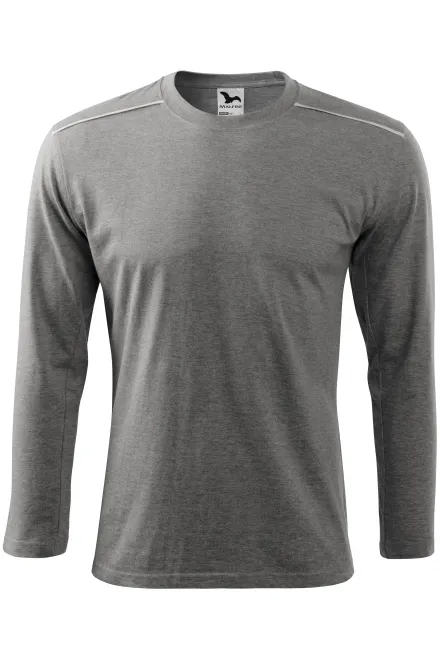 Camiseta de manga larga - mármol gris oscuro, 3XL