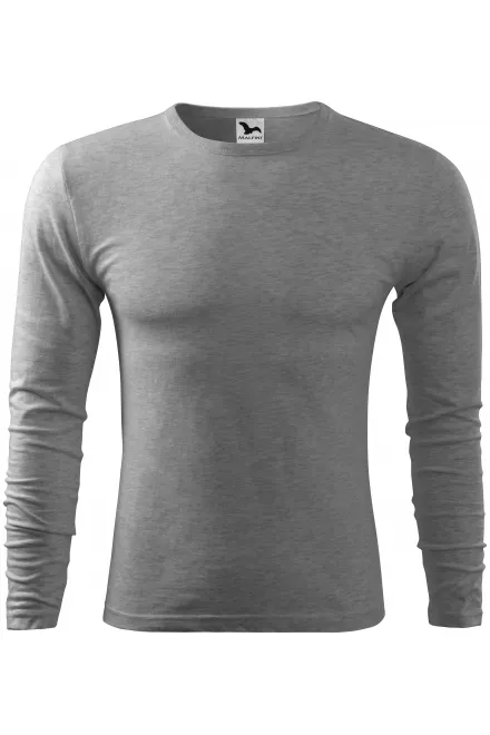 Camiseta de manga larga para hombre - mármol gris oscuro, S