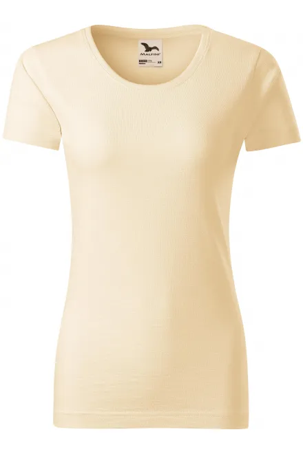 Camiseta de mujer, algodón orgánico texturizado - almendra, M