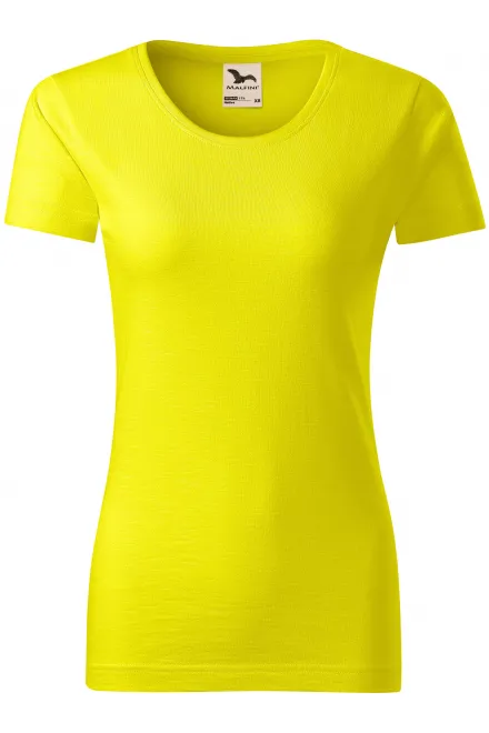 Camiseta de mujer, algodón orgánico texturizado - limón amarillo, M