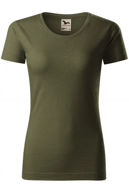 Camiseta de mujer, algodón orgánico texturizado - military, M