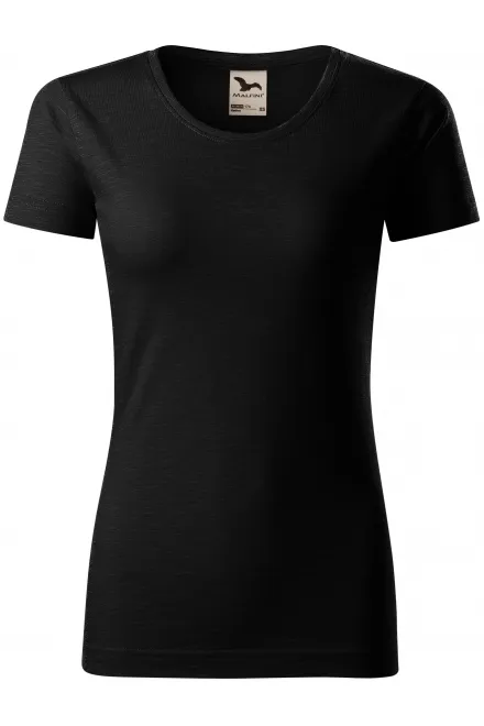 Camiseta de mujer, algodón orgánico texturizado - negro, M