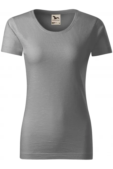 Camiseta de mujer, algodón orgánico texturizado - plata vieja, M
