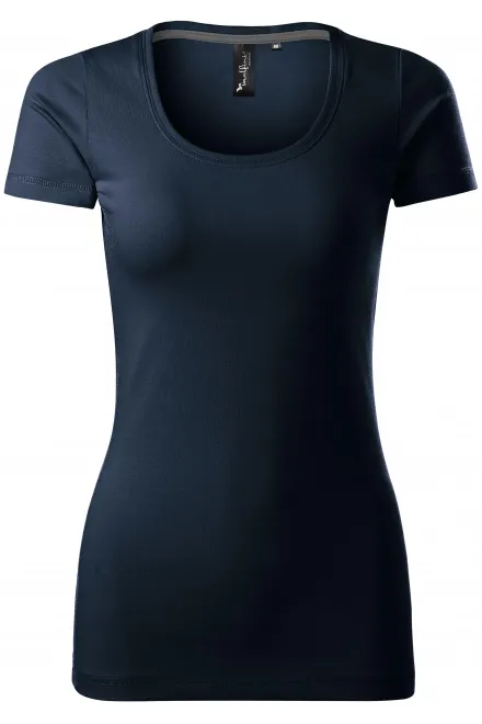 Camiseta de mujer con costuras decorativas - ombre azul, XS