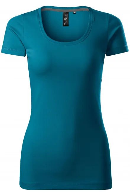 Camiseta de mujer con costuras decorativas - petrol blue, XS