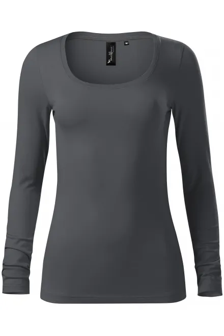 Camiseta de mujer con mangas largas y escote más profundo. - gris claro, XL