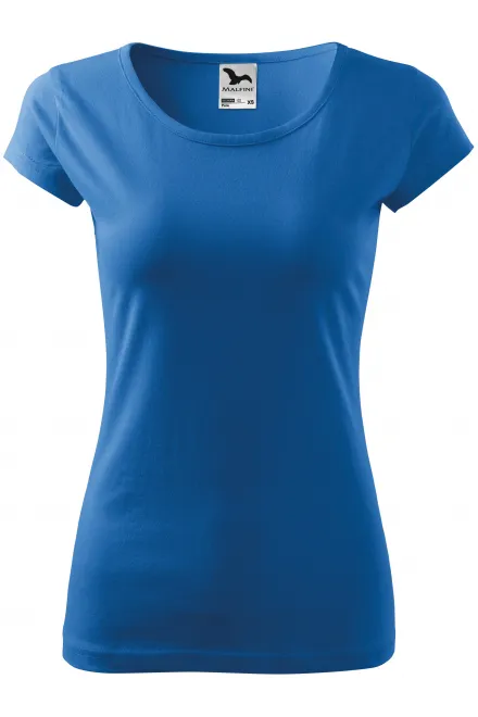 Camiseta de mujer con mangas muy cortas. - azul claro, M