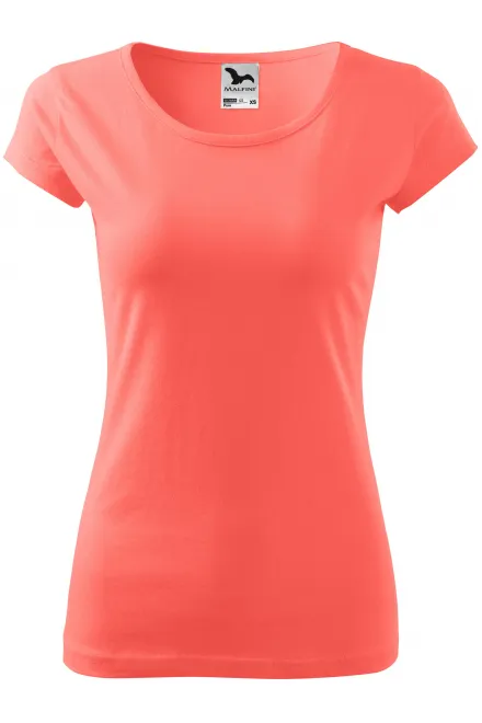 Camiseta de mujer con mangas muy cortas. - coral, M
