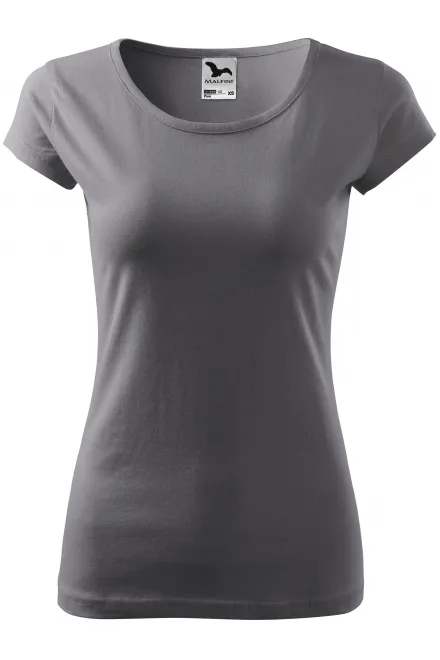 Camiseta de mujer con mangas muy cortas. - gris acero, M