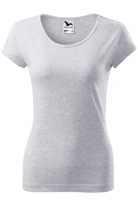 Camiseta de mujer con mangas muy cortas. - mármol gris claro, M