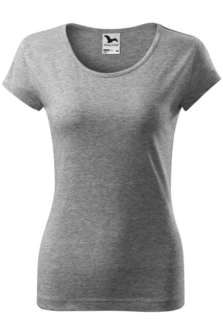 Camiseta de mujer con mangas muy cortas. - mármol gris oscuro, M