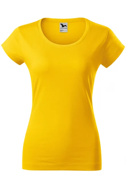 Camiseta de mujer slim fit con cuello redondo - amarillo, S