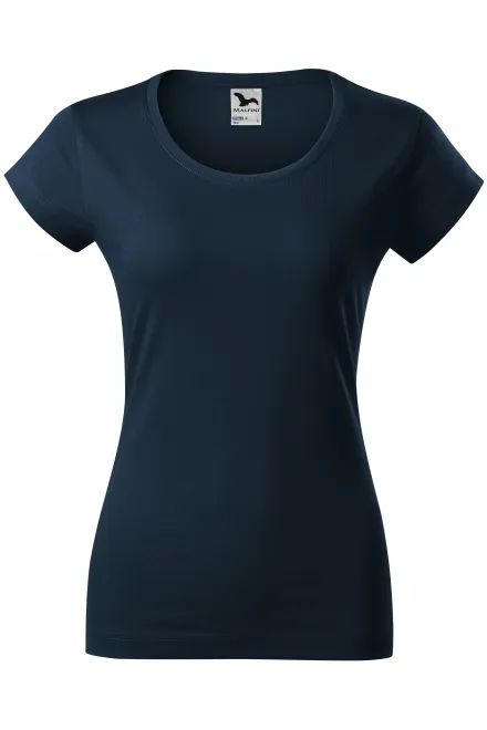 Camiseta de mujer slim fit con cuello redondo - azul oscuro, S