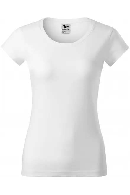 Camiseta de mujer slim fit con cuello redondo - blanco, S