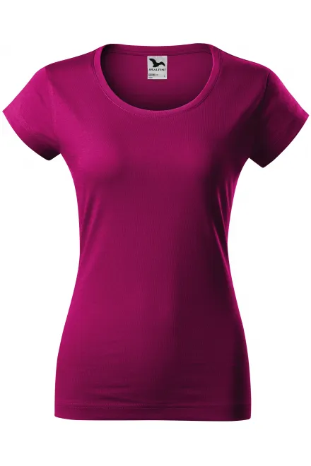 Camiseta de mujer slim fit con cuello redondo - fucsia, S