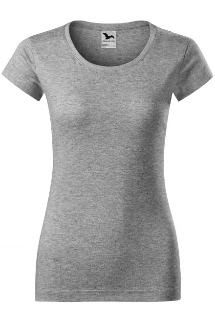 Camiseta de mujer slim fit con cuello redondo - mármol gris oscuro, S