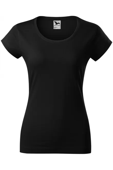 Camiseta de mujer slim fit con cuello redondo - negro, S