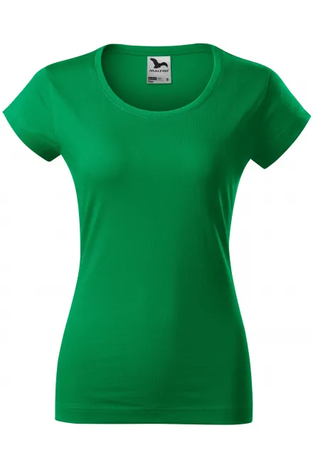 Camiseta de mujer slim fit con cuello redondo - pasto verde, S