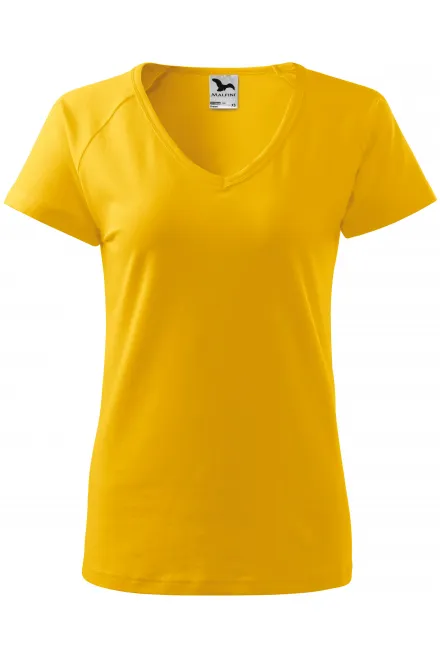 Camiseta de mujer slim fit con manga raglán - amarillo, 2XL