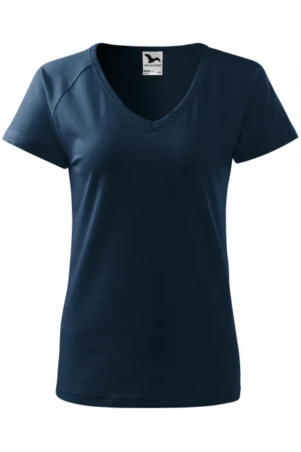 Camiseta de mujer slim fit con manga raglán - azul oscuro, 2XL